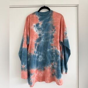 Free People Tie Dye oversized Tunic Long Sleeve T